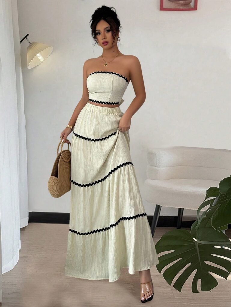 Saia longa com cropped para baixinhas